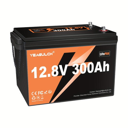 12V 300Ah LiFePO4 Accu – Lithium Accu – Camper Accu – Boot Accu – Zonne-energie Accu – 10000+ Cyclus Levensduur – Ingebouwde BMS Veiligheid