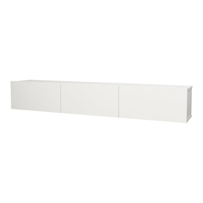 TV Meubel – TV Kast – TV Dressoir – Mediameubel – Hangend TV Meubel – Zwart & Eiken – 180x31x29,5 cm – 3 Opslagvakken