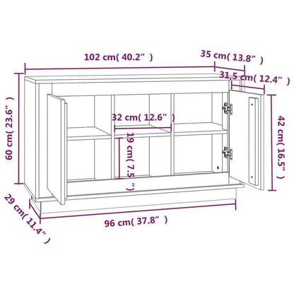 Modern White Sideboard with Open Shelves & Removable Drawers - 102x35x60cm, Hardwood Furniture for Living Room, Bedroom, Office - Sleek Minimalist Design with Decorative Vases & Clock Display, Sideboard Cabinet, Bedroom Stora