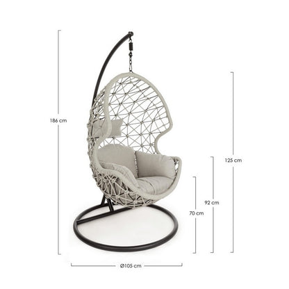 Hangende Coconstoel – Tuinstoel – Hangstoel – Relaxstoel – Outdoor Loungestoel – Weerbestendig Metalen Frame – Comfortabele Afneembare Kussens