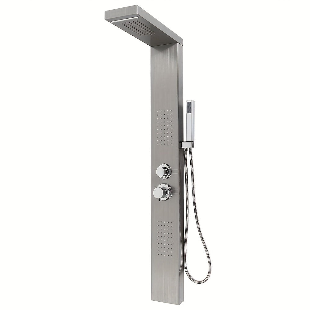 Douche Unit – Doucheset – Douchepaneel – Handdouche – Wandmontage – Roestvrij Staal – 4-in-1 Functie Met Regenstraal En Massagejets