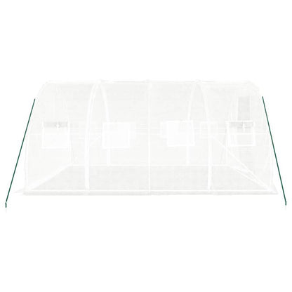 Large 12m² Steel Frame Greenhouse with White Panels - Heavy-Duty Outdoor Greenhouse Suitable for Year-Round Plant, Easy Assembly, Durable &, Ideal for Gardens, Hobbyists & Commercial Use