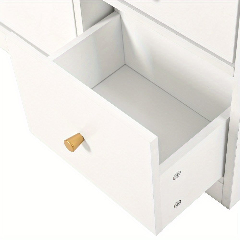 Modern White Multifunctional Tilting Shoe Cabinet with 3-Tier Folding Drawers & Bench - Freestanding Entryway Storage with Space-Saving Design, Space-Saving Shoe Rack, Durable Non-Wood Construction for Hallway, Foyer, Small S