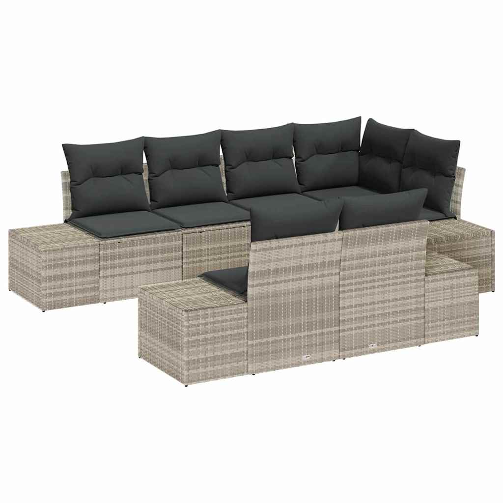 Tuinbank – Loungeset – Buitenbank – Zithoek – Modular – Lichtgrijs – 7-Zits Comfortabel – Weerbestendig