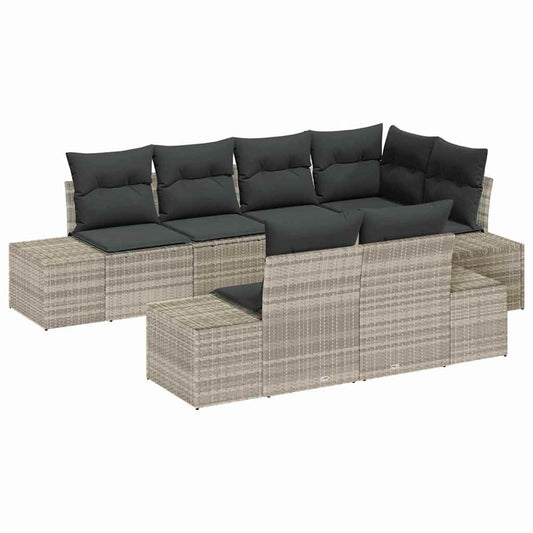 Tuinbank – Loungeset – Buitenbank – Zithoek – Modular – Lichtgrijs – 7-Zits Comfortabel – Weerbestendig