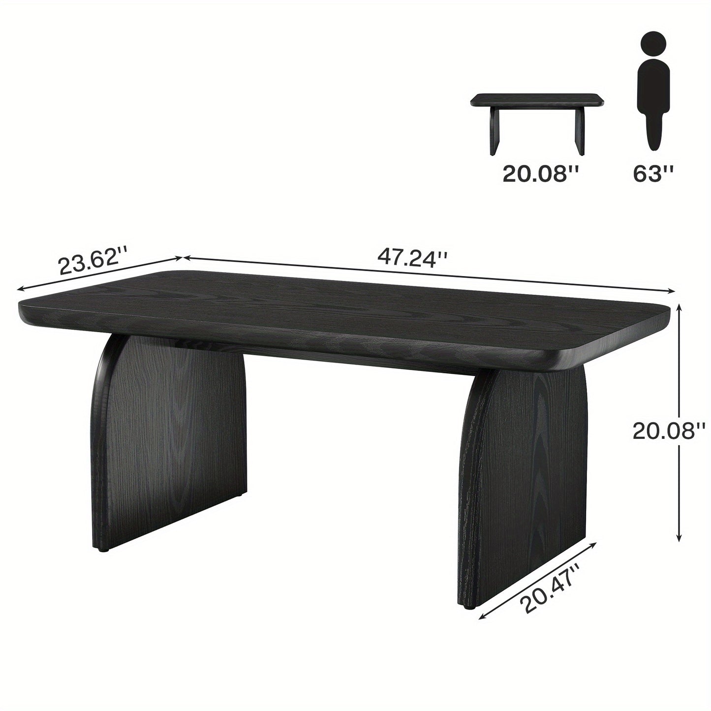 Salontafel – Woonkamertafel – Koffietafel – Bijzettafel – Tafel – Ruimtebesparend Design – Stevige Houtconstructie – 47 Inch – Rustieke Bruine Afwerking