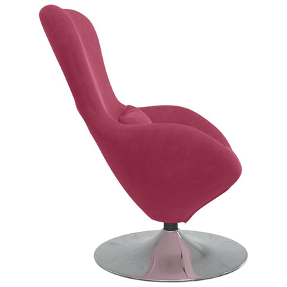 Draaifauteuil – Relaxfauteuil – Fauteuil – Lounge Stoel – Leunstoel – Wijnrood Zonder Voetenbankje – Zachte Fluweel Bekleding – 360 Graden Draaibaar