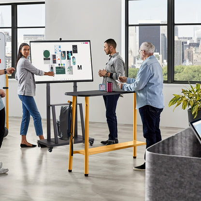 Mobile TV Stand on Wheels: Heavy Duty TV Trolley for 32-80 inch LCD LED OLED Flat TVs Rolling TV Floor Stand with 2 Tier Metal Shelf Height Adjustable Holds up to 65kg Max VESA 600x400mm