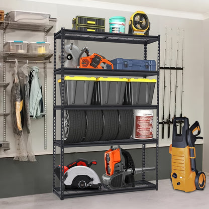 Industriële Opbergrek – Garage Rek – Werkplaats Rek – Stellingkast – Metalen Opslagkast – 122x181x46 cm – Verstelbare Planken – Draagkracht 1134 kg