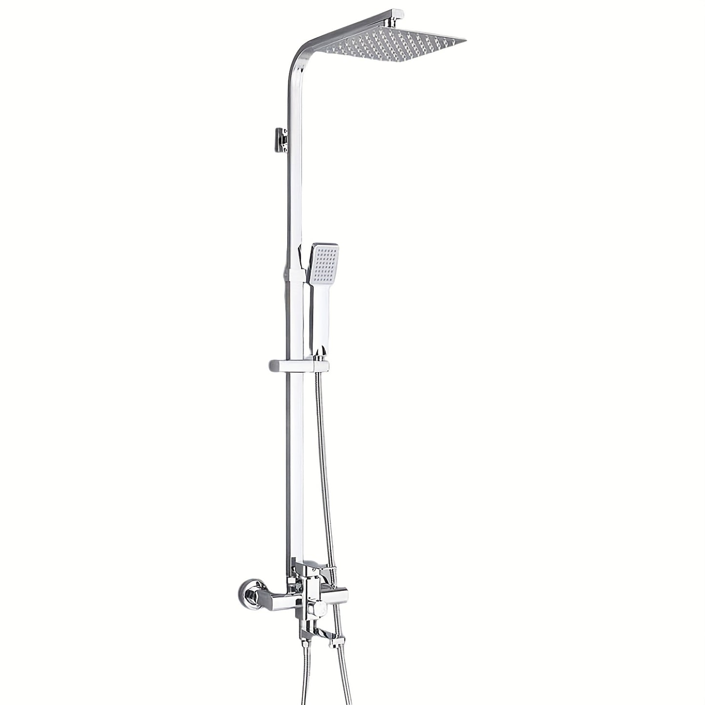 Regendouche Set – Douchekop – Handdouche – Wanddouche – Massage Douche – Chrome Afwerking – 30,48 cm Vierkante Kop – Vier Standen Met Waterbesparing