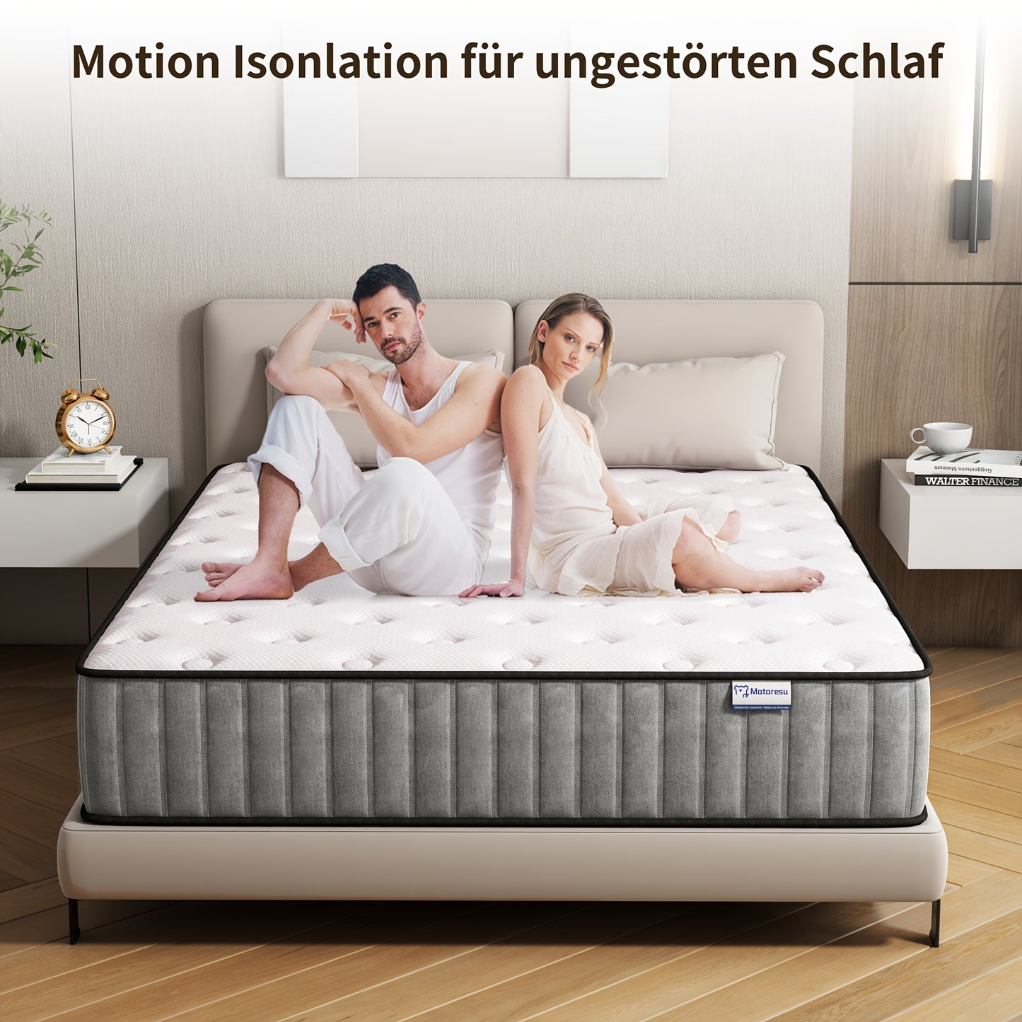 Hybride Matras – Koudschuim Matras – Pocketvering Matras – Traagschuim Matras – Medium Stevig – 140x200 cm – Ademend – Schokabsorberend