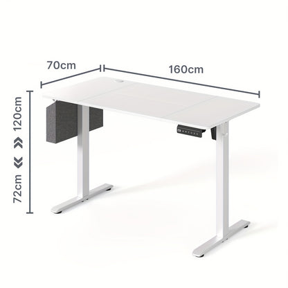 Adjustable Height E-Sports Table & Workbench - 4-Level Rolling Casters, Compact White Wood Table for Gaming, Office, Home - Portable Mobility, 3.2 Cu Ft Storage, EU Design, Portable E-Sports Table, Versatile Workstation, Clas