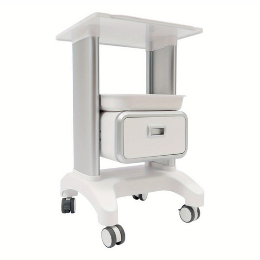 Mobiele Trolley – Salonkar – Rollende Winkelwagen – Werkplek Kar – Beauty Wagen – Duurzaam ABS Materiaal – 4 Zwenkwielen Met Rem – Wit