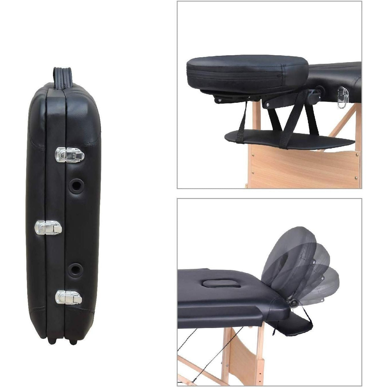 Massagetafel – Behandelbank – Massagebed – Massagebank – Massagebank inklapbaar – Verstelbare Hoogte tot 86 cm – Zachte PU Bekleding met 5 cm Padding