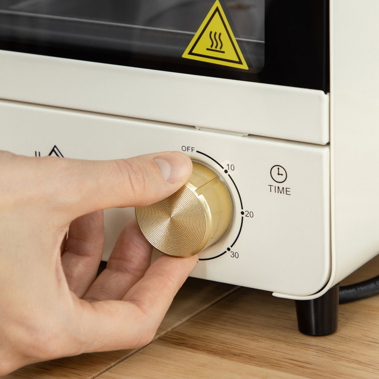 Mini Oven – Mini Ovenn – Tafeloven – Elektrische Oven – Creme Kleur – 15L Inhoud – 1000W Vermogen