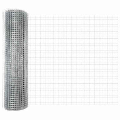 Stevig Hekwerk – Stalen Afsluiting – Grenshek – Tuinafscheiding – Zilverkleurige Palen – Duurzaam Staal – 50 Meter Breed – 0,4 Meter Hoog