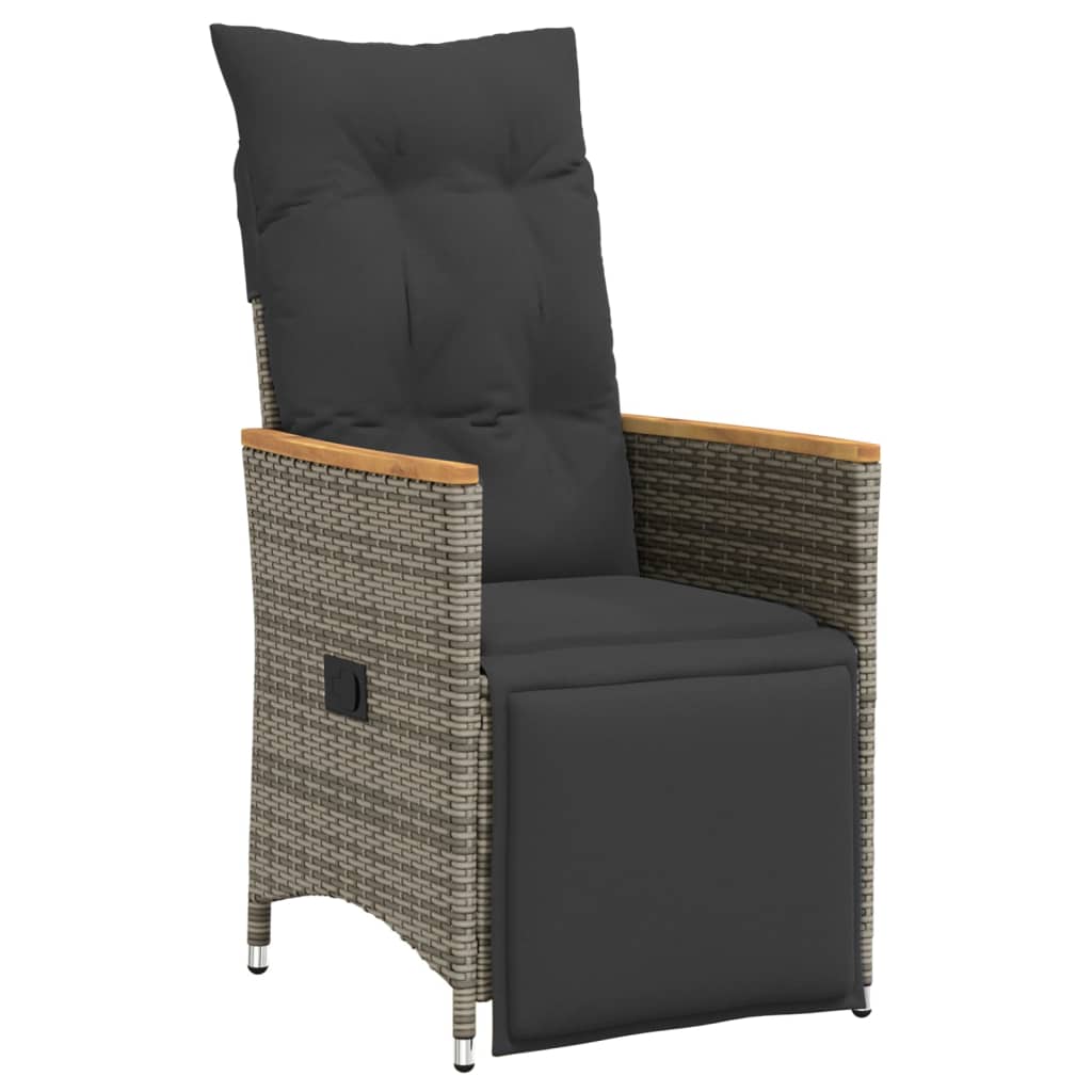 Tuinstoel – Verstelbare Tuinstoel – Balkonstoel – Loungestoel – Poly Rattan – Verstelbare Rugleuning – Afneembare Wasbare Kussens