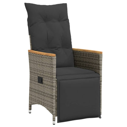Tuinstoel – Verstelbare Tuinstoel – Balkonstoel – Loungestoel – Poly Rattan – Verstelbare Rugleuning – Afneembare Wasbare Kussens