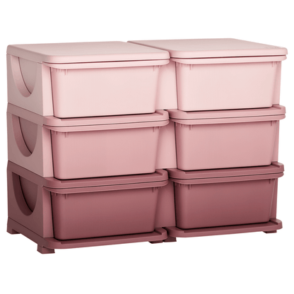 Opbergbox – Opbergdoos – Ladebak – Organizer – Sortimentsdoos – 3 Lades – Lichtgewicht Polypropyleen – Compact Roze Design