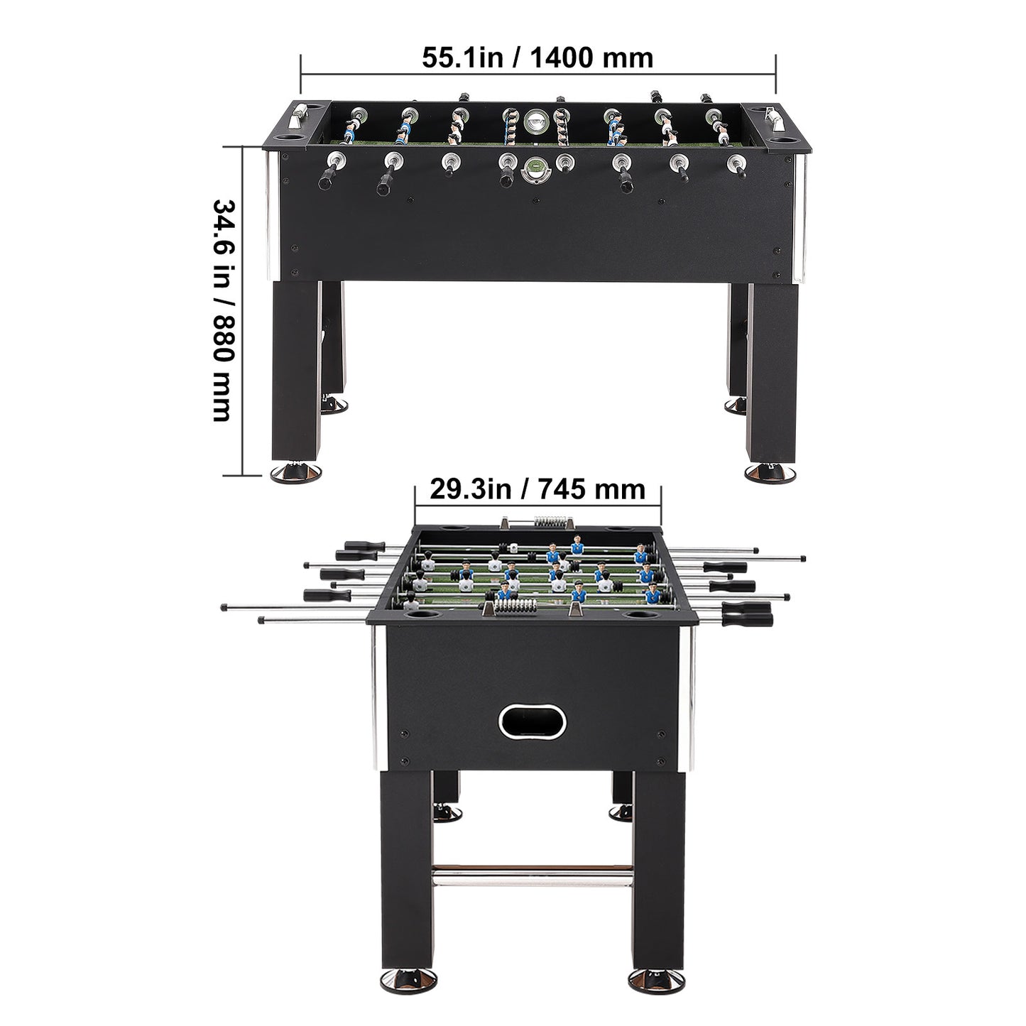 Tafelvoetbalspel – Voetbaltafel – Tafelvoetbal – Voetbalspel – Speltafel – 55 Inch Grootte – MDF & Metalen Frame