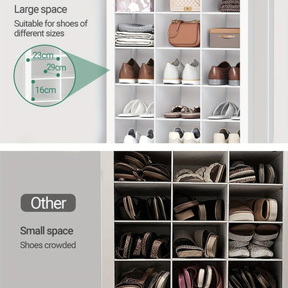 Schoenenkast – Schoenenrek – Schoenensysteem – Schoenopberger – Schoenenkast Wit – Vrijstaand – 30 Vakjes – Verstelbare Planken – Compact – Duurzaam Spaanplaat