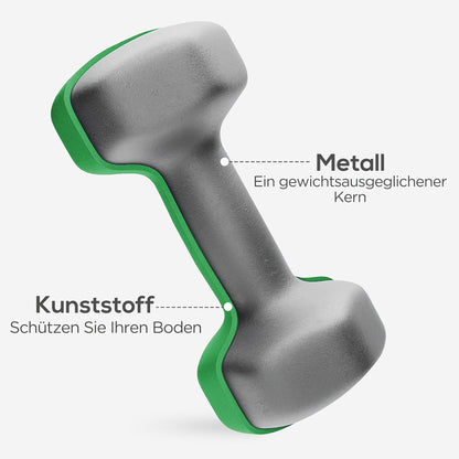Halterset – Dumbbellset – Dumbbells – Gewichten – Fitnessset – 6-delig – Stevige Metalen Constructie – Inclusief Opbergrek