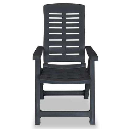 Tuinstoel – Tuinstoel – Ligstoel – Campingstoel – Loungestoel – Verstelbaar – Duurzaam Kunststof – Set van 2 – Smoke Grey