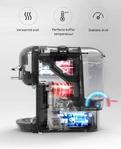 Coffee Machine - Nespresso Koffiemachine - Espresso -  Koffiezetapparaat- ijskoffie - 5 in 1 - Zwart