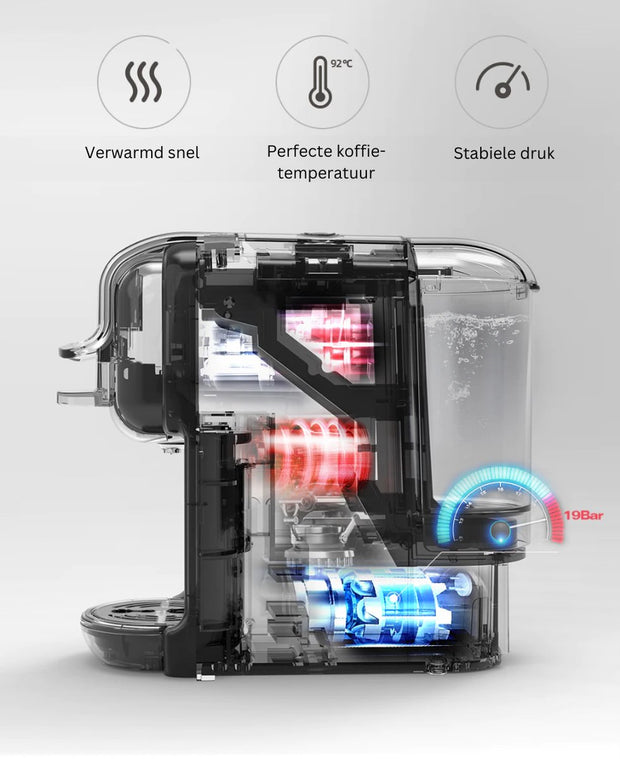 Coffee Machine - Nespresso Coffee Machine - Espresso - Maker - Iced Coffee - 5 in 1 - Black