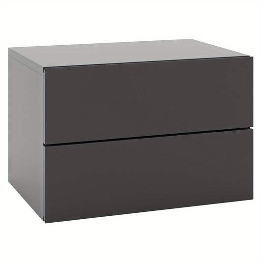 Zwevend Nachtkastje – Wandkastje – Bedside Table – Nachtmeubel – Opbergkastje – Set Van 2 – Met 2 Lades – Muurbevestiging Voor Stevige Muren – Strak Grijs Design