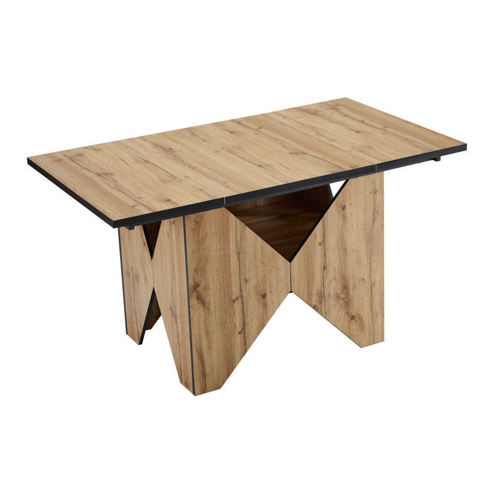 Moderne Houten Eettafel – Keukentafel – Bistrotafel – Ontbijttafel – Tafel 4-6 Personen – Lichtbruin Hout – Volledig Gemonteerd – Compact Formaat 138,5x80x75 cm
