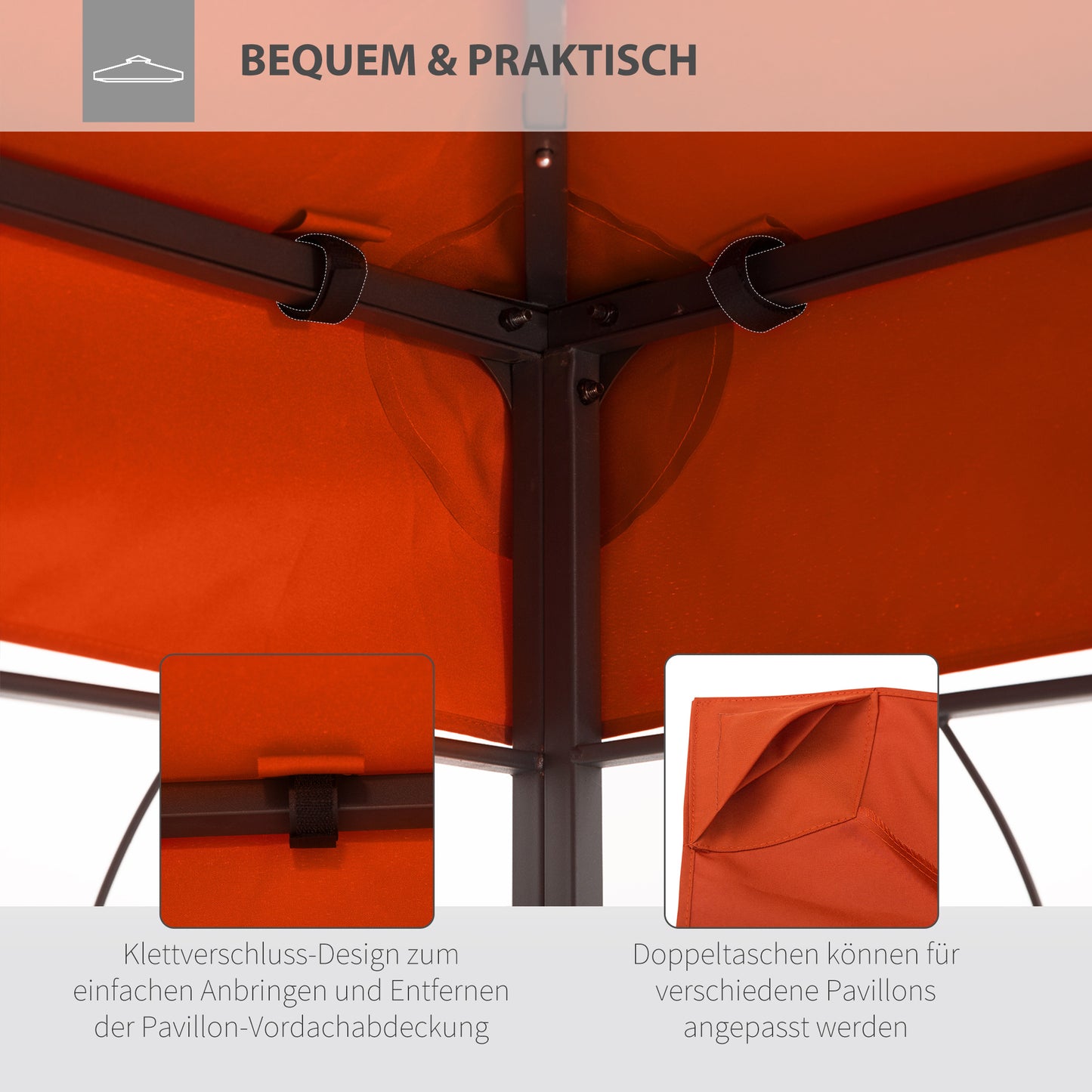 Vervangend Dak Tuinpaviljoen – Paviljoendak – Overkapping Dak – Polyester Dak – Koffiekleur – 3x4 Meter – Waterbestendig – Eenvoudige Installatie