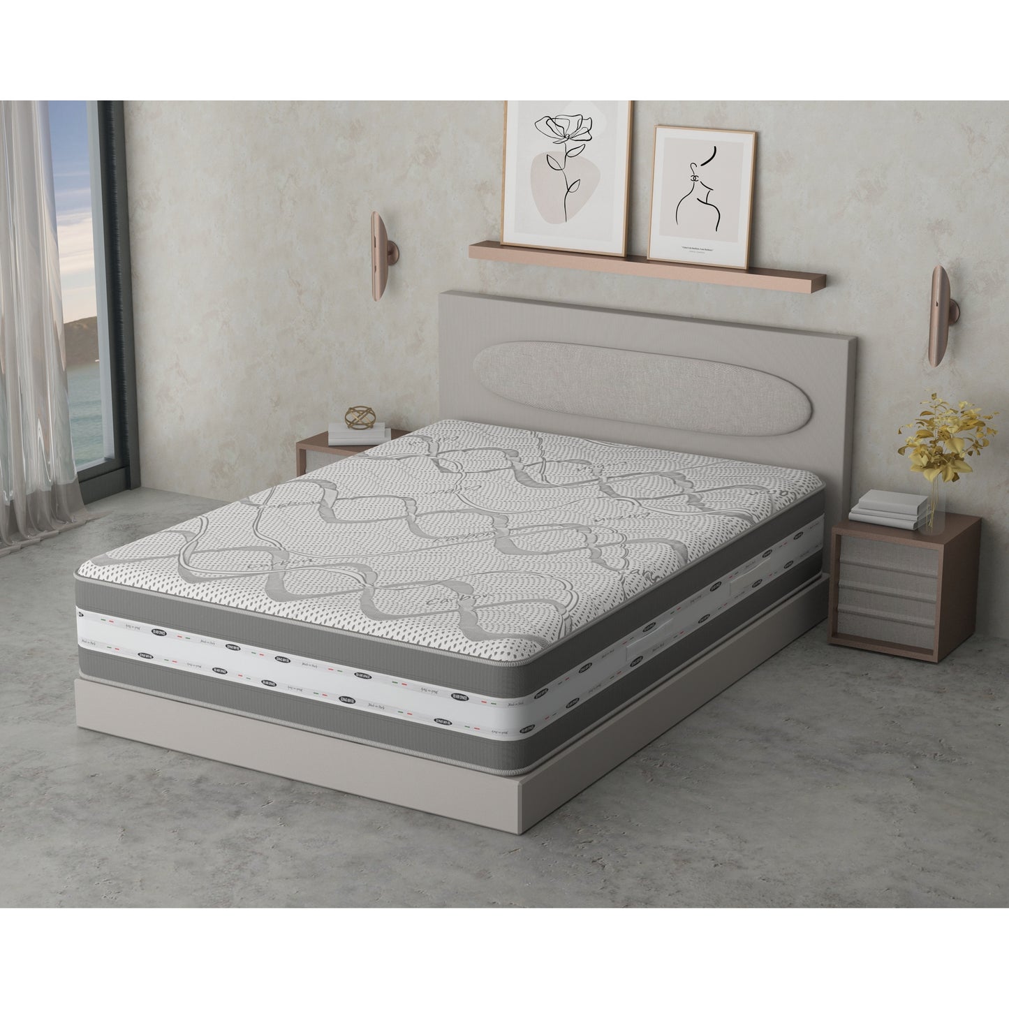 Matras – Pocketveringmatras – Koudschuimmatras – Tweepersoonsmatras – Ergonomisch Matras – 25 cm Hoog – Gel Memory Foam & Afritsbare Ademend Hoes