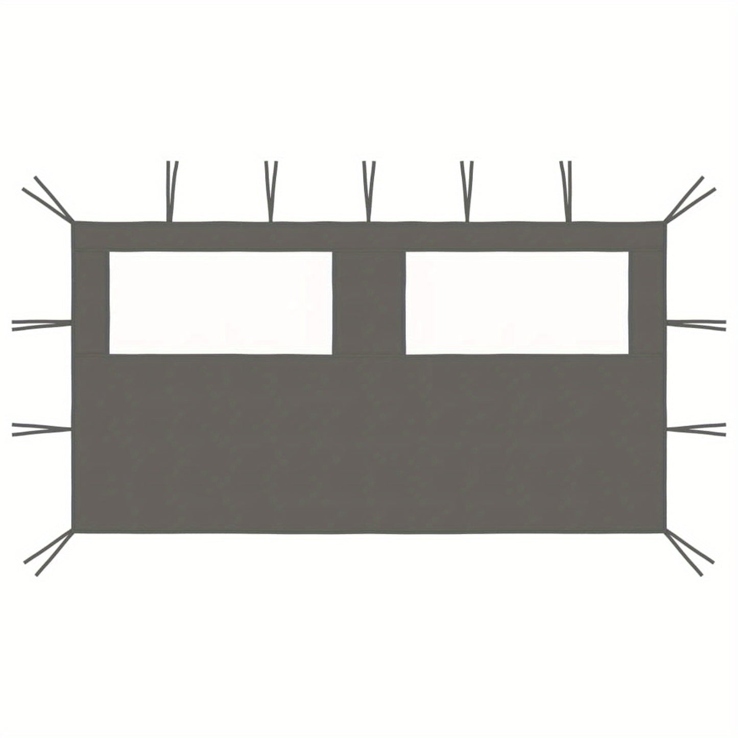 Zijwand Tuingazebo – Tuinwand – Gazebo Wand – Buitenwand – Schermwand – Met Ramen – 4x2 Meter – Weerbestendig Polyester Antraciet