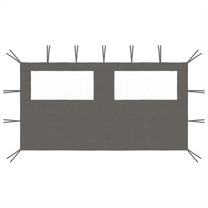 Zijwand Tuingazebo – Tuinwand – Gazebo Wand – Buitenwand – Schermwand – Met Ramen – 4x2 Meter – Weerbestendig Polyester Antraciet