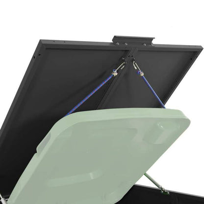 Prullenbak – Afvalbak – Pedaalemmer – Afvalemmer – Vuilnisbak – Stalen Deksel – Dubbel Met Wielen – 138x79x117 cm – Duurzaam Zwart
