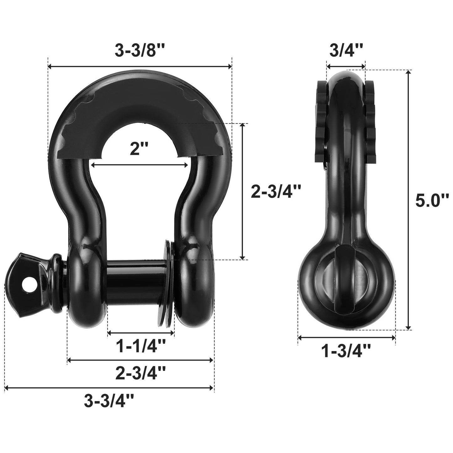 Trekband – Sjorband – Spanband – Sleepband – Off-Road Recovery Kit – Krachtige Polyester Banden 30.000 lb – Roestvrije Stalen D-Ringen 44.092 lb