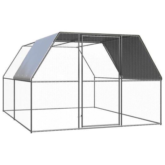 Hennenren Outdoor – Kippenren – Pluimvee Omheining – Buitenren – Dierenren – Gegalvaniseerd Staal – 3x4x2 Meter – Stevig & Ruim