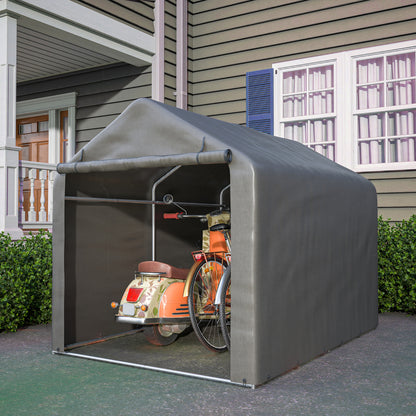 Fietsenstalling – Fietsenhuis – Garage Tent – Tuinberging – Opslag Tent – 160x220x165 cm – Stevig Metaal – Donkergrijs