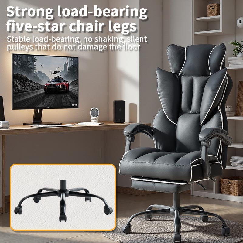 Gamingstoel – Gamestoel – Gaming Chair – Game Stoel – Bureaustoel – Ergonomisch – Hoogte Verstelbaar – PU Leer – Zachte Schuimvoering – Stevige Rugsteun – Vijf-Wiel Basis