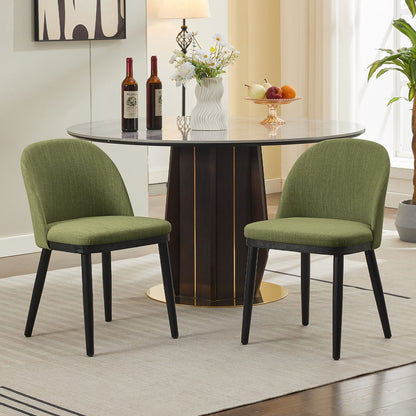 Eetkamerstoelen – Stoelen – Design Stoelen – Dining Chairs – Beklede Stoelen – Set Van 2 Groen – Ergonomische Rugleuning – Massief Beukenhout Frame