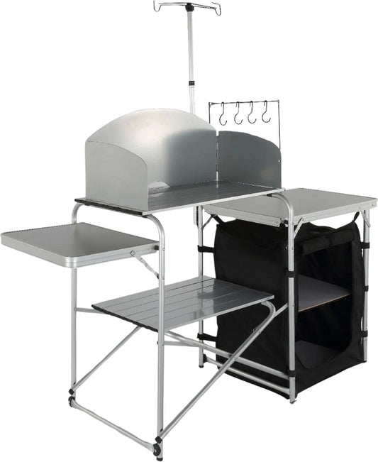 Campingkeuken Inklapbaar - Kampeerkeuken - Camping Keuken Slijtvastheid – Kampeer Keuken – BBQ's - Lichtgewicht - Campingkast Opvouwbaar - met opbergtas - BBQ, camperreizen