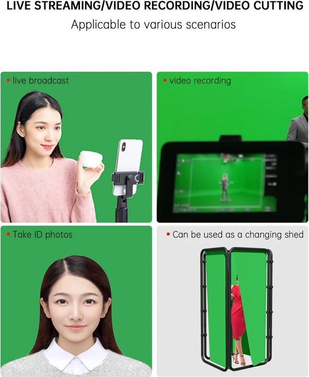 White screen - Photo studio - Background cloth - Panoramic frames - Including storage bag - White - 240 cm x 400 cm - Suitable for photography or video recordings