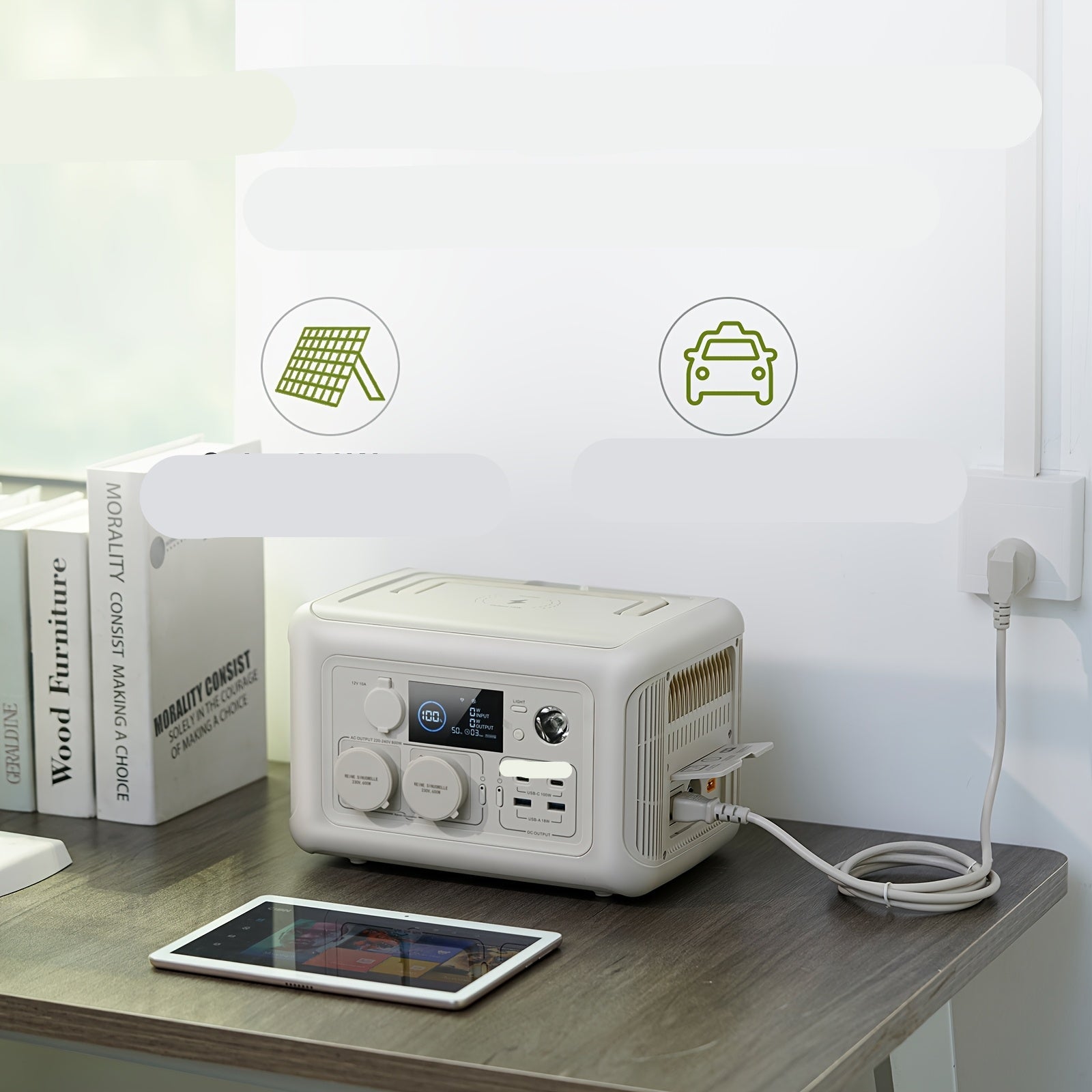 Draagbare Power Station – Mobiele Batterij – Externe Accu – Camping Generator – Snel Opladen – LiFePO4 Batterij – 8 Apparaten Gelijktijdig - QUORE