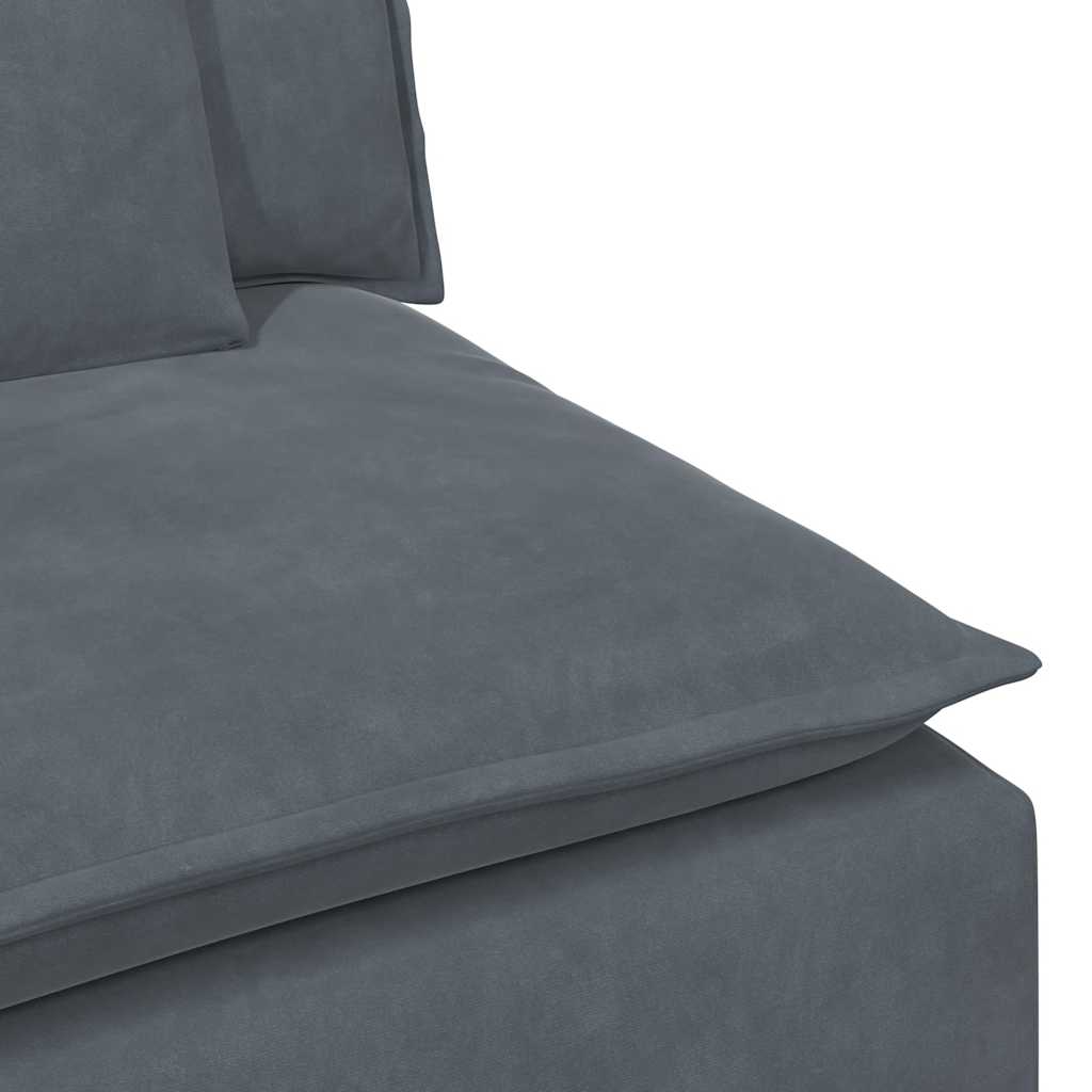 Hoekbank – Modulaire Bank – L-vormige Bank – Zitbank – Loungesofa – Velvet Bekleding – Stevig Metalen Frame – Donkergroen