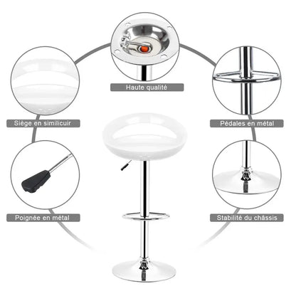 Barstoel – Barkruk – Barstoel Set – Keukenstoel – Barstoel Draaibaar – Verstelbaar – ABS Kunststof – Chrome Onderstel