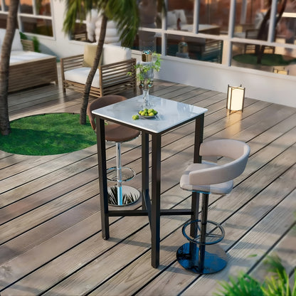 Eettafel – Tafel – Bartafel – Keukentafel – Bistrotafel – Krasbestendig Glanzend Blad – Stevig Metalen Kruisvoet