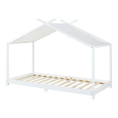 Kinderbed – Huisbed – Peuterbed – Juniorbed – Bedhuisje – Massief Dennenhout – Matras 90x200 cm