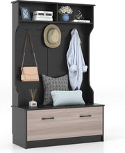 Kapstok met zitbank en 5 haken - Ruimtebesparende Garderobe met Opbergruimte voor Entree en Slaapkamer