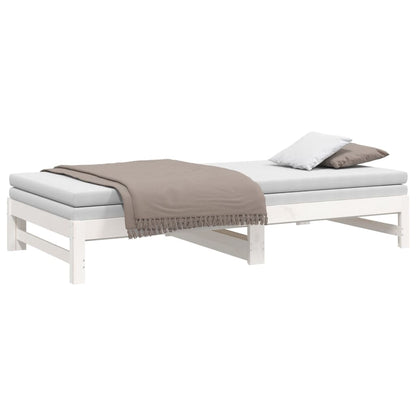 Bedbank – Slaapbank – Logeerbed – Bedbank Met Lade – Bedbank Voor Kleine Ruimte – Massief Dennenhout – Lattenbodem – 205,5x158x30 cm